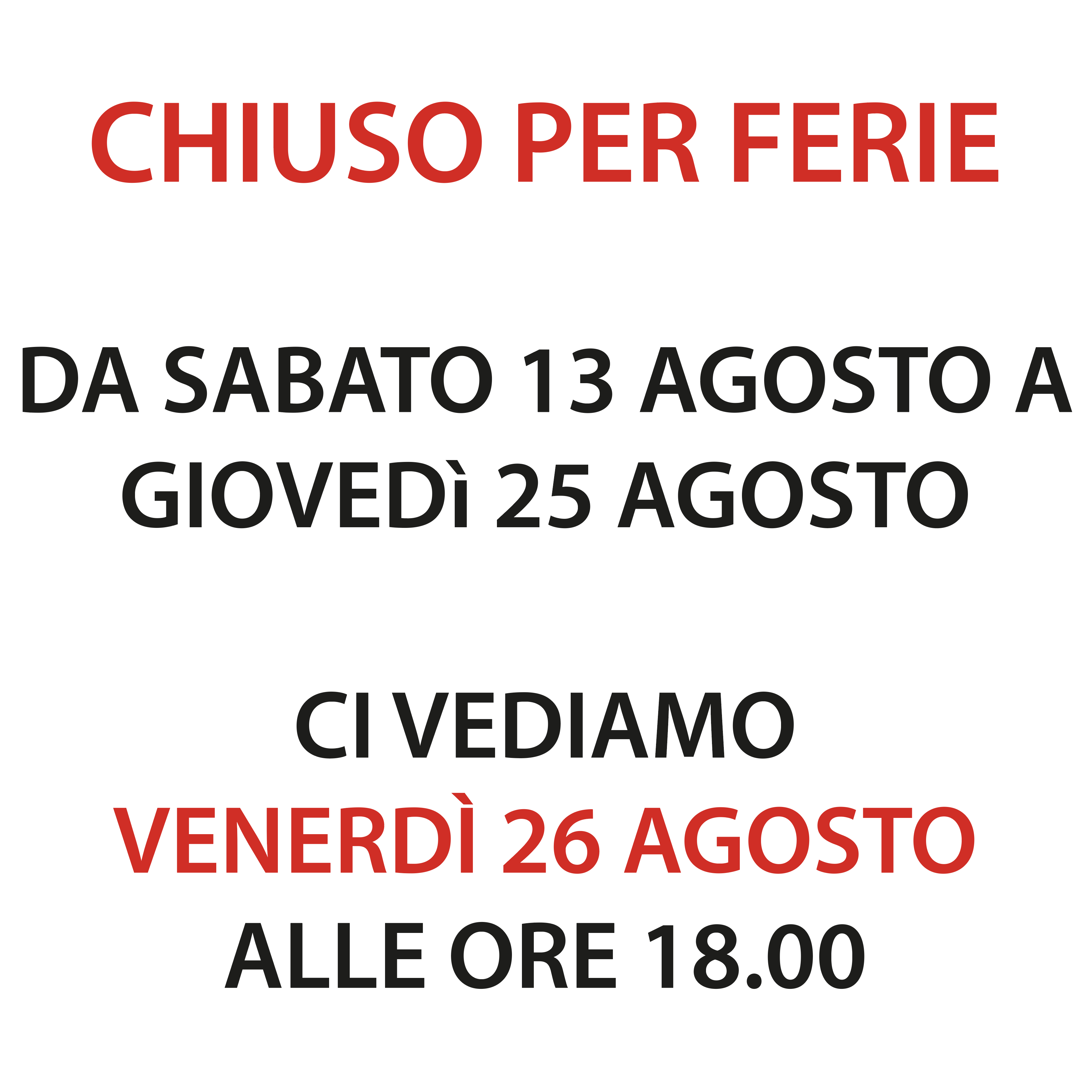 Chiuso per ferie
